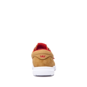 Supra Mens HAMMER RUN Low Top Shoes Tan/Risk Red/white | US-40330